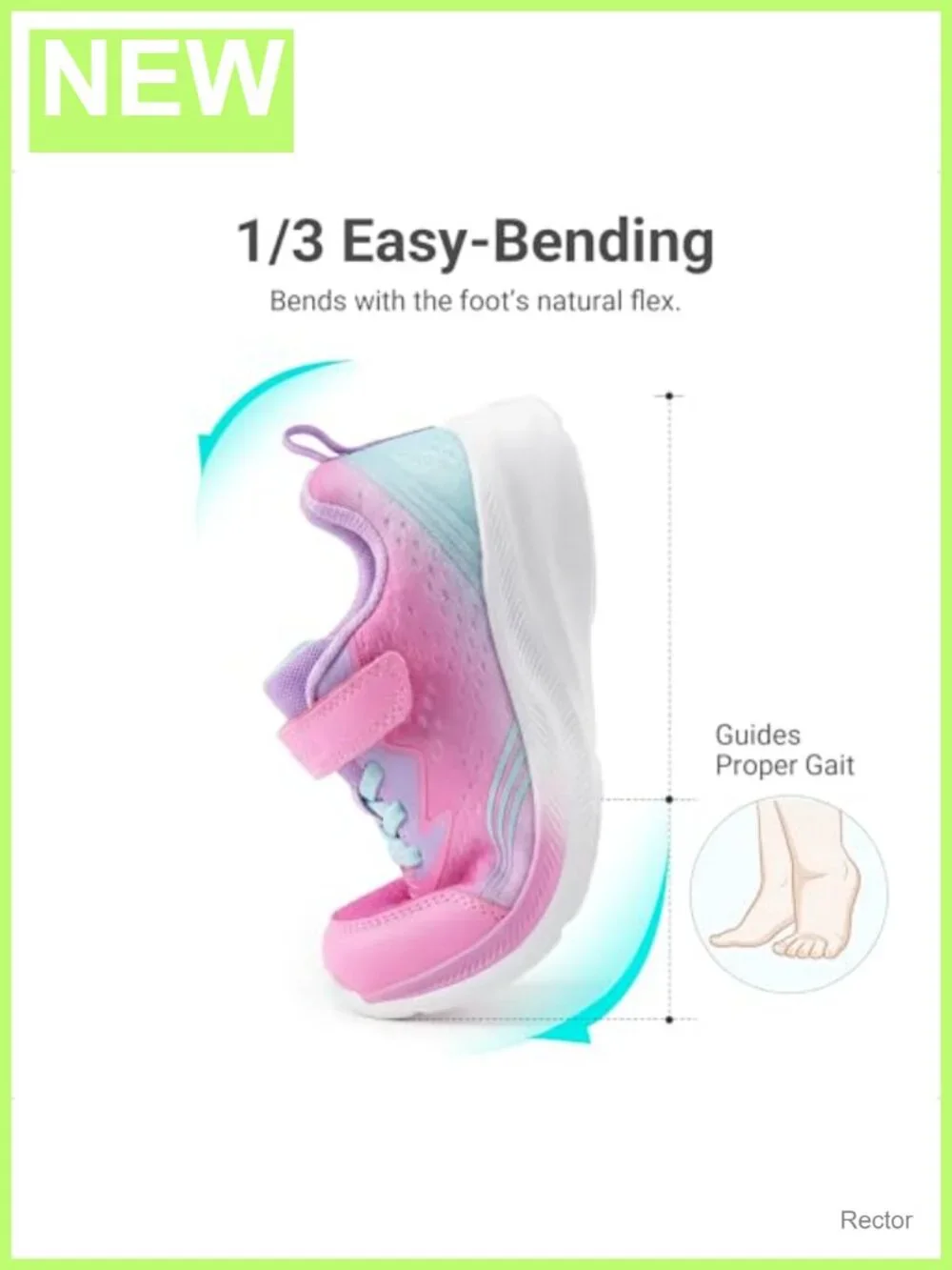 Kids Lightweight Breathable Mesh Sneakers Hook and Loop Athletic Running Shoes